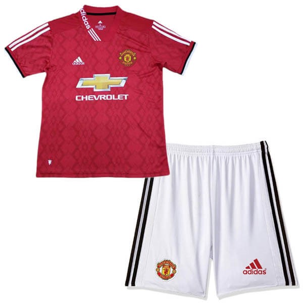 Camiseta Manchester United Replica Primera Ropa Niño 2019/20 Rojo Blanco